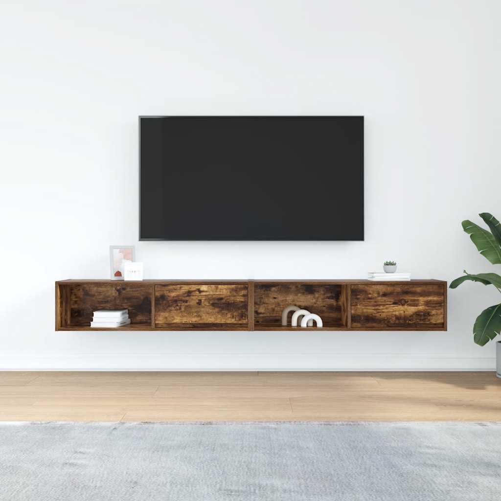 TV ormarići 2 kom boja dimljenog hrasta 100x31x25,5 cm drveni