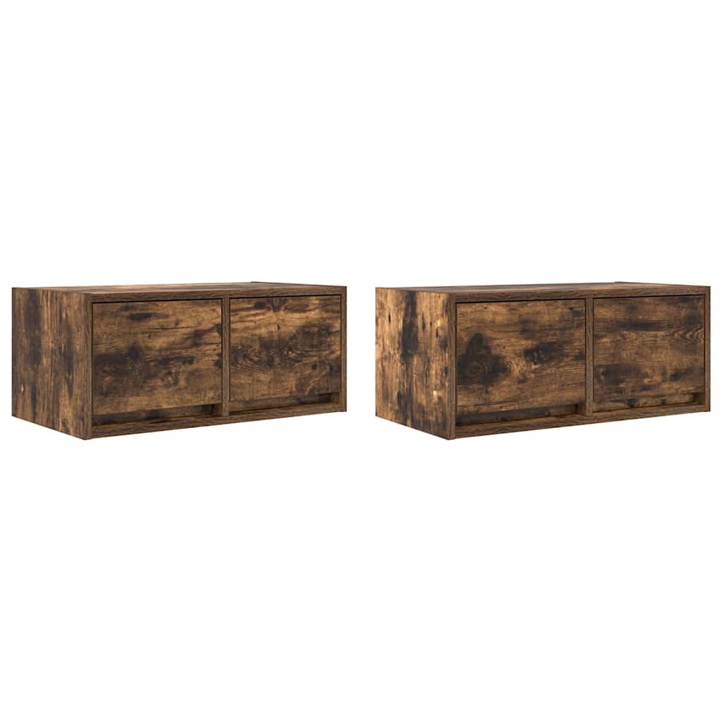 TV ormarići 2 kom boja dimljenog hrasta 60x31x25,5 cm drveni