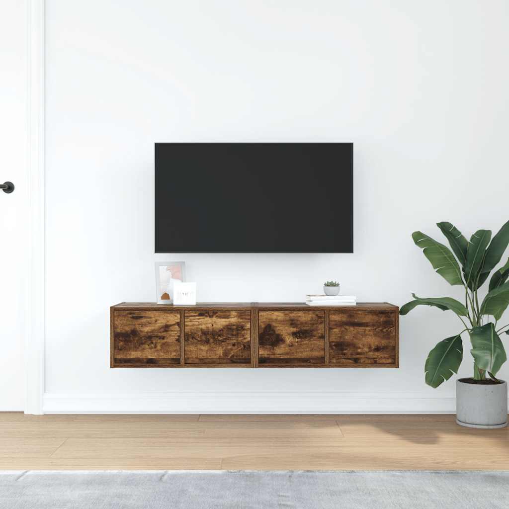 TV ormarići 2 kom boja dimljenog hrasta 60x31x25,5 cm drveni