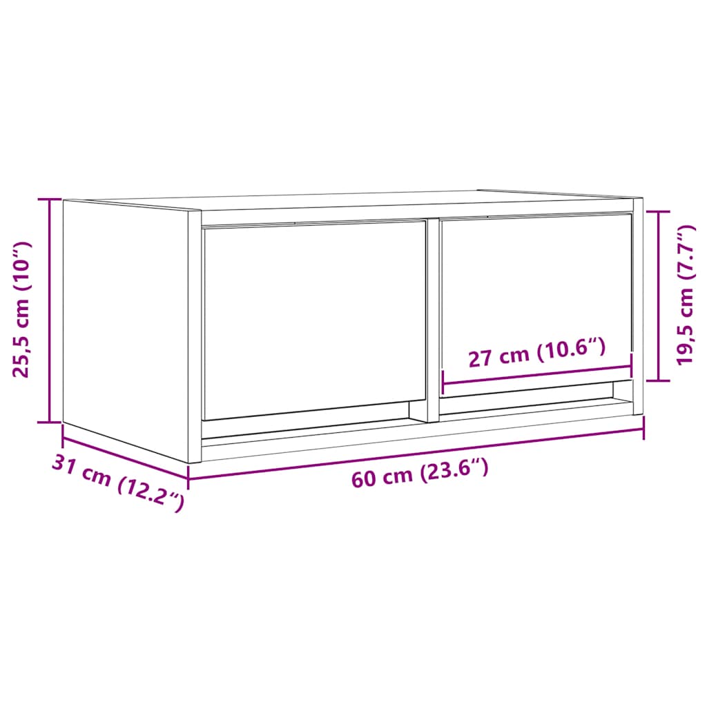 TV ormarići 2 kom hrast sonoma 60x31x25,5 cm konstruirano drvo
