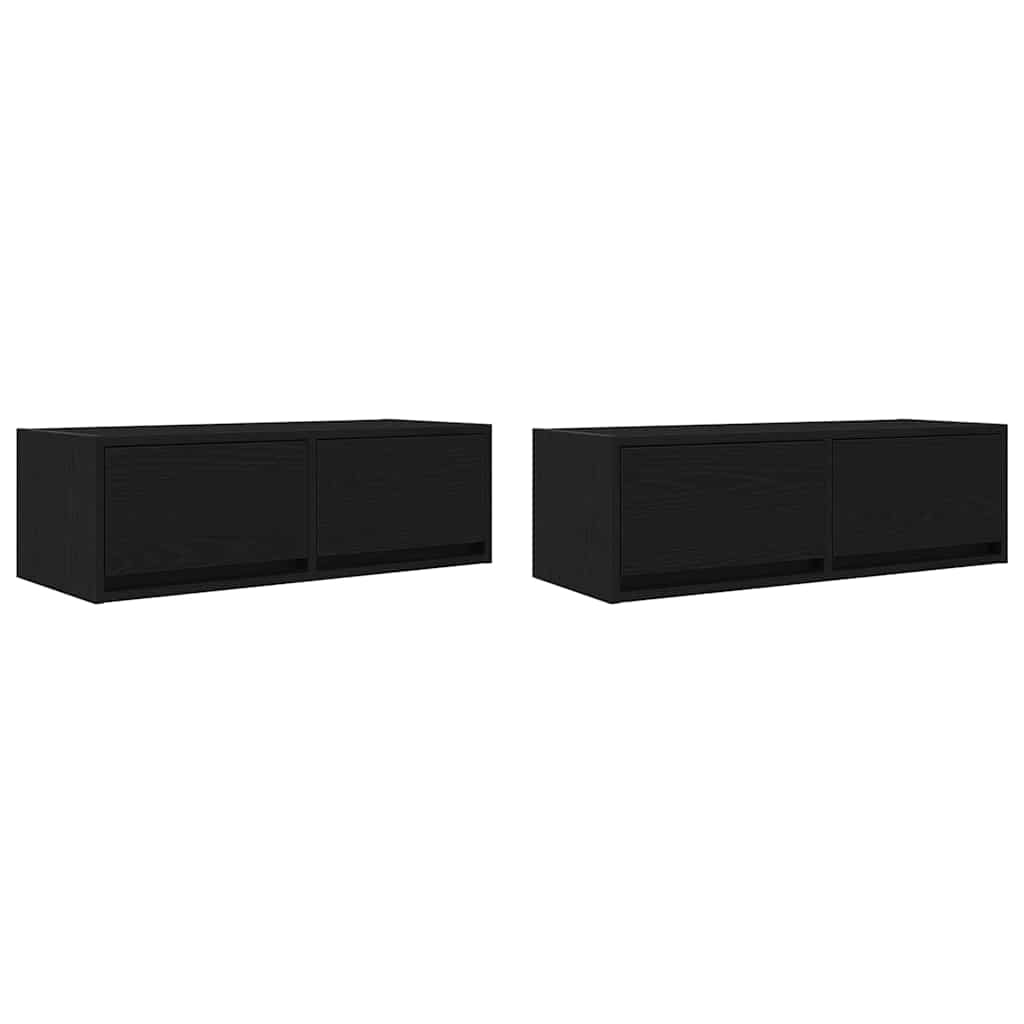 TV ormarići 2 kom crni hrast 80x31x25,5 cm konstruiranog drva
