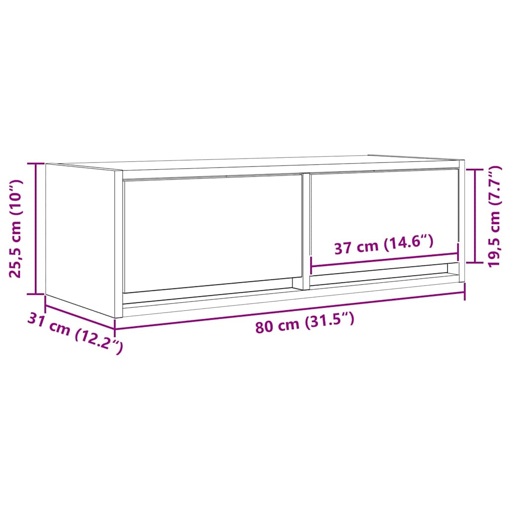 TV ormarić boja betona 80x31x25,5 cm od konstruiranog drva