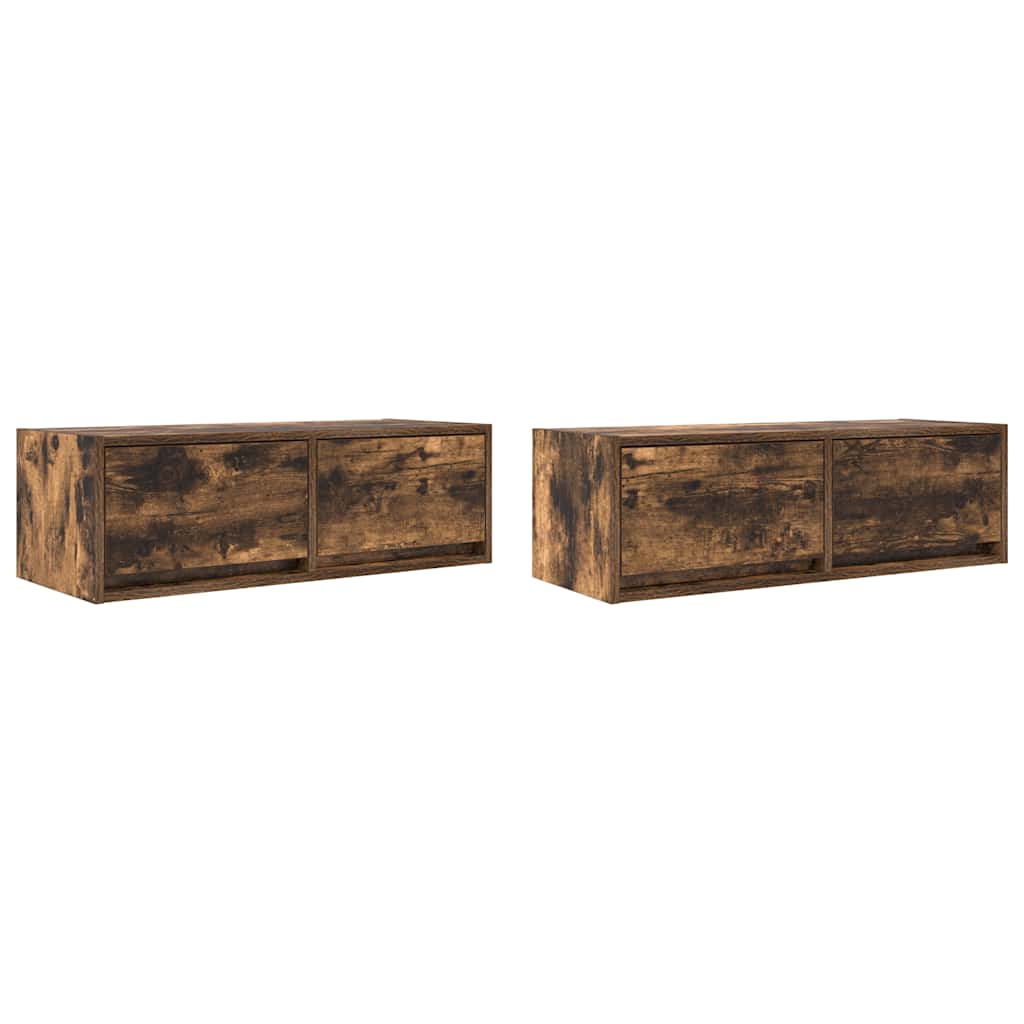 TV ormarići 2 kom boja dimljenog hrasta 80x31x25,5 cm drveni