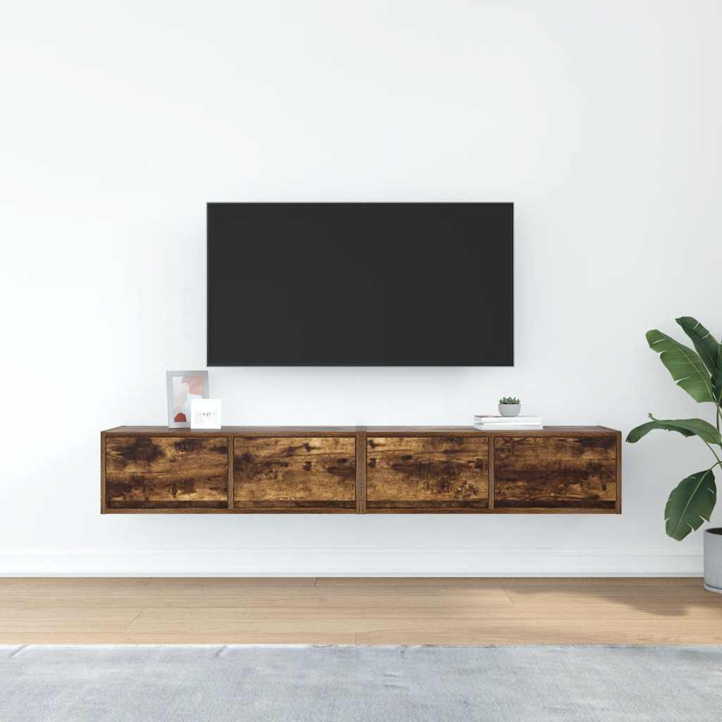 TV ormarići 2 kom boja dimljenog hrasta 80x31x25,5 cm drveni