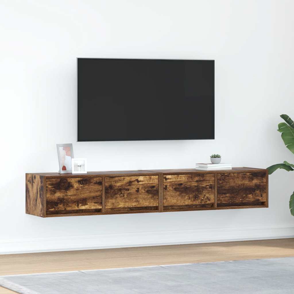 TV ormarići 2 kom boja dimljenog hrasta 80x31x25,5 cm drveni