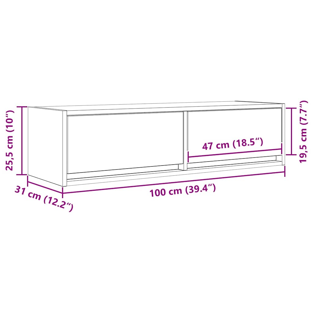TV ormar Sivi hrast sonoma 100 x 31 x 25,5 cm Konstruirano drvo