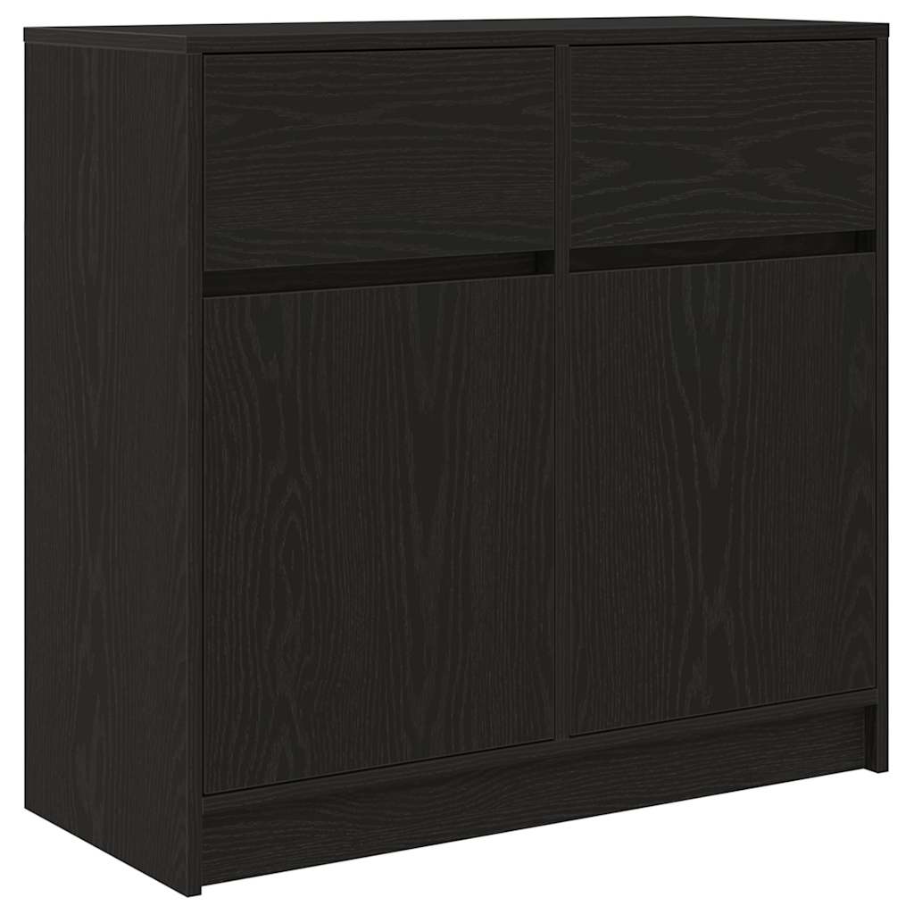 Komoda s ladicama crni hrast 80x34x76 cm konstruirano drvo