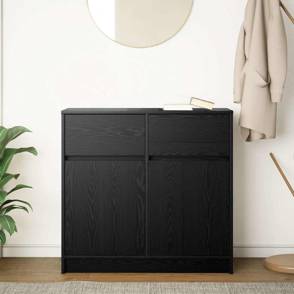 Komoda s ladicama crni hrast 80x34x76 cm konstruirano drvo