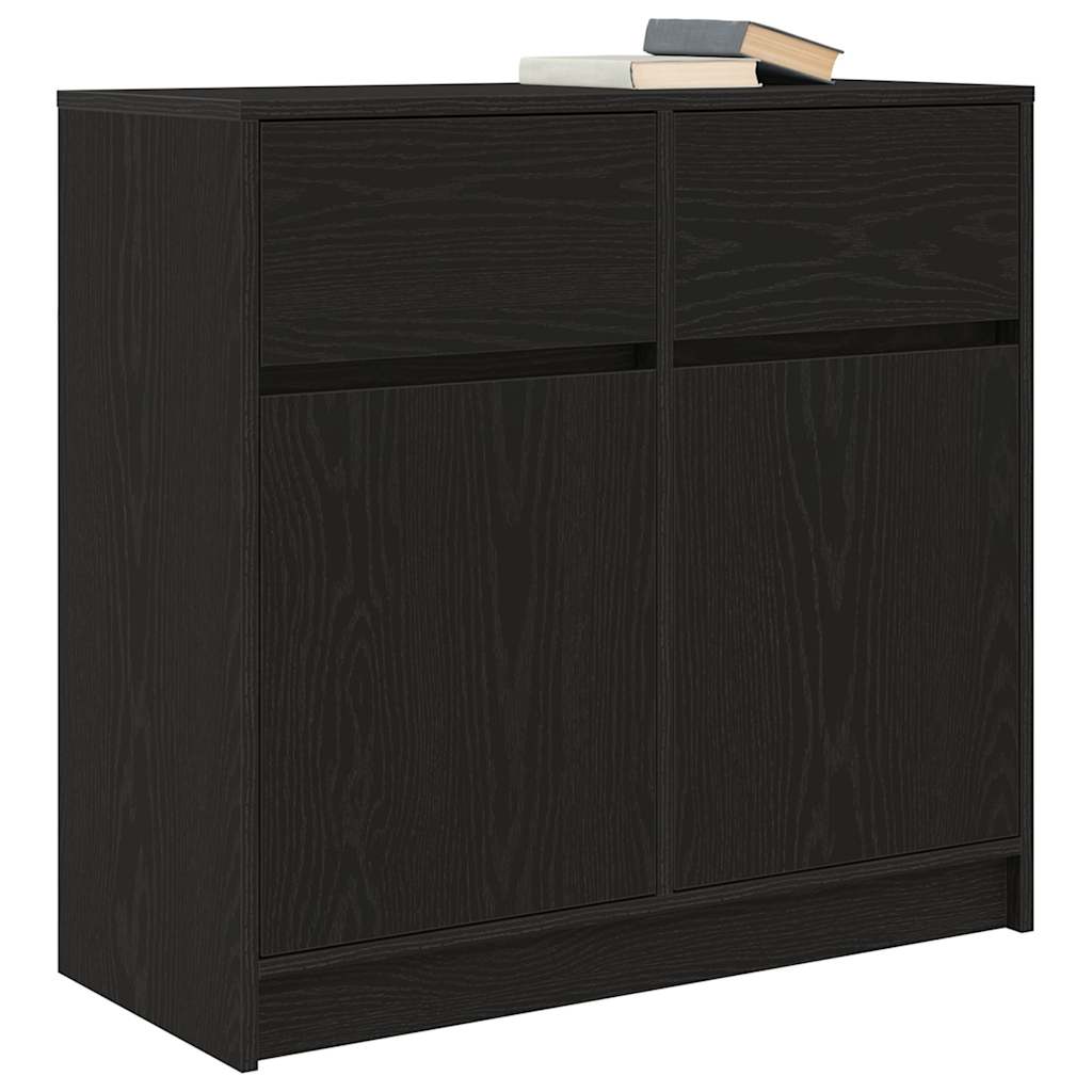 Komoda s ladicama crni hrast 80x34x76 cm konstruirano drvo