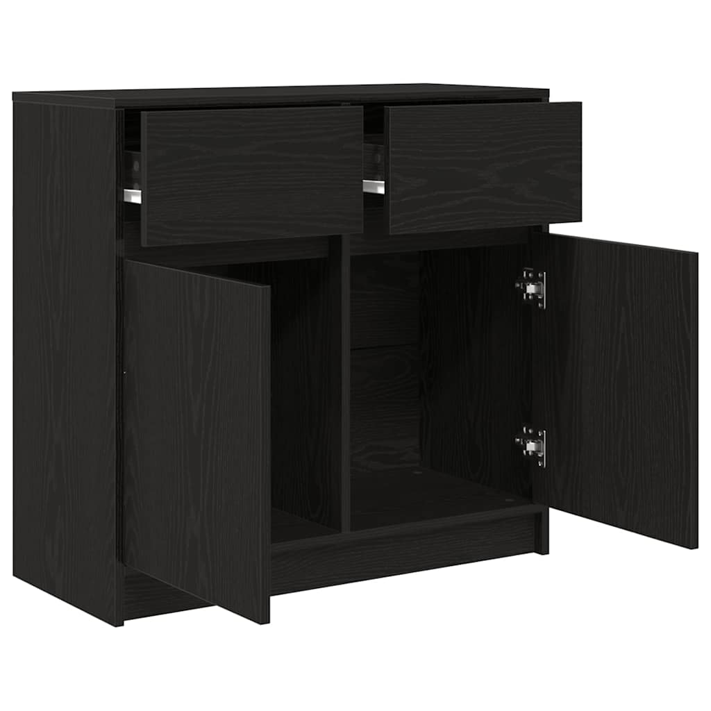 Komoda s ladicama crni hrast 80x34x76 cm konstruirano drvo