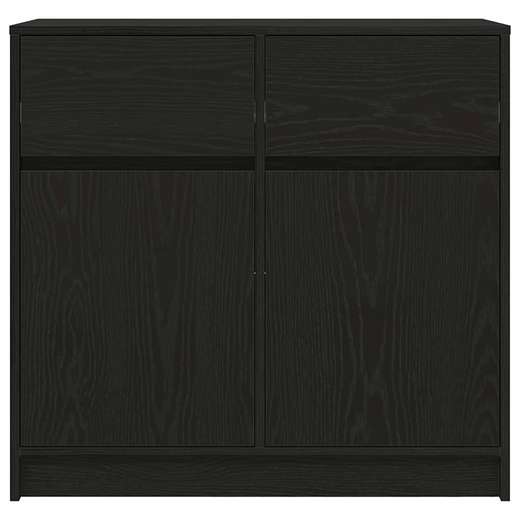 Komoda s ladicama crni hrast 80x34x76 cm konstruirano drvo