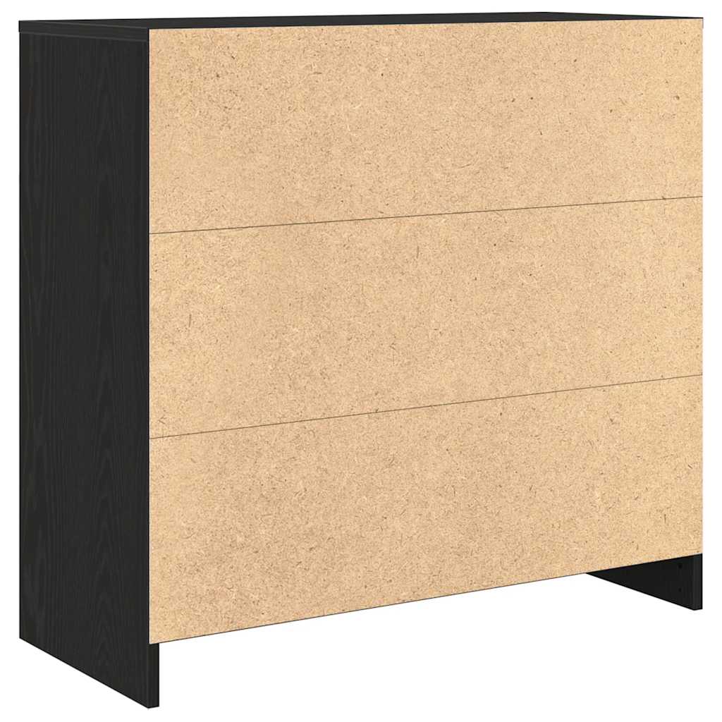 Komoda s ladicama crni hrast 80x34x76 cm konstruirano drvo