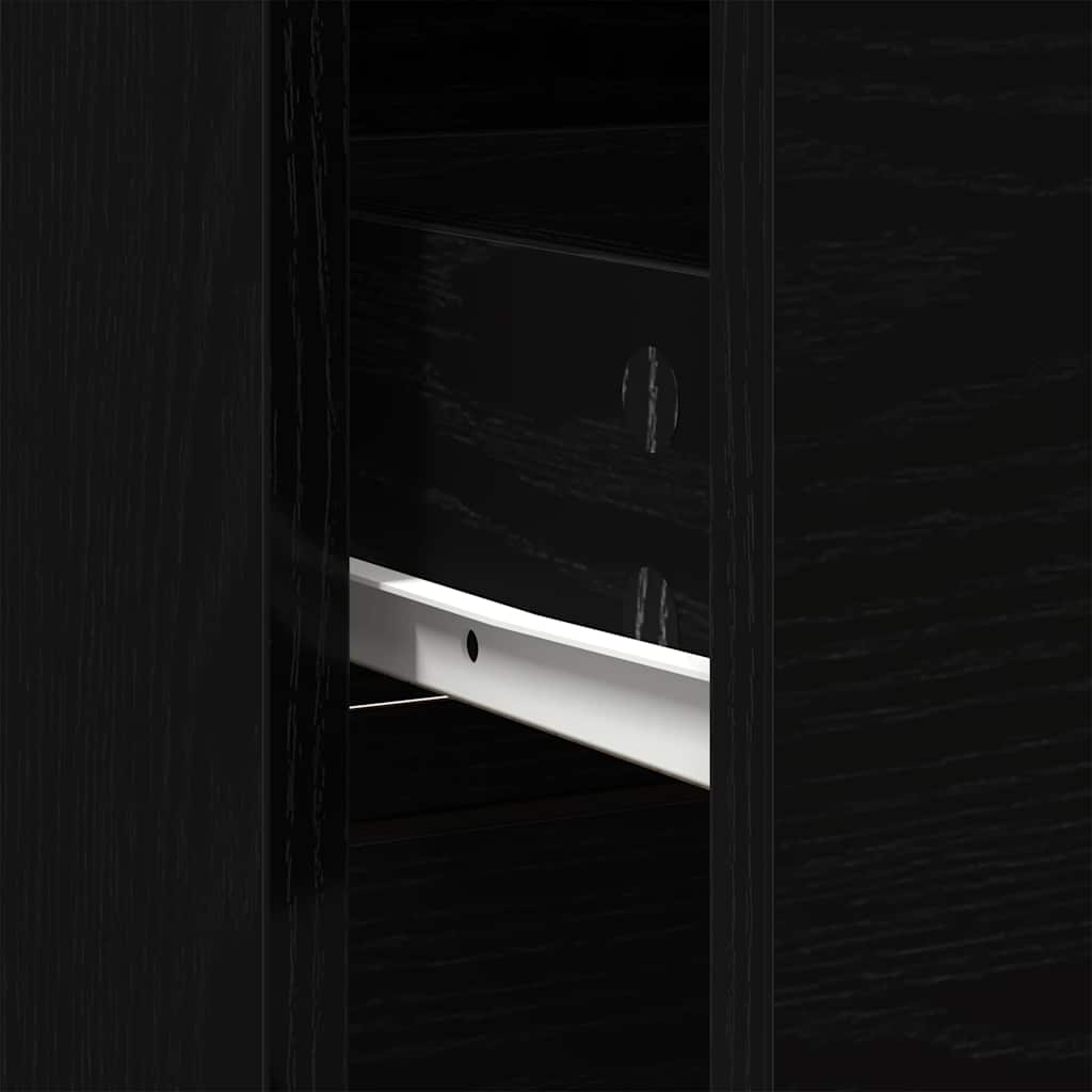 Komoda s ladicama crni hrast 80x34x76 cm konstruirano drvo