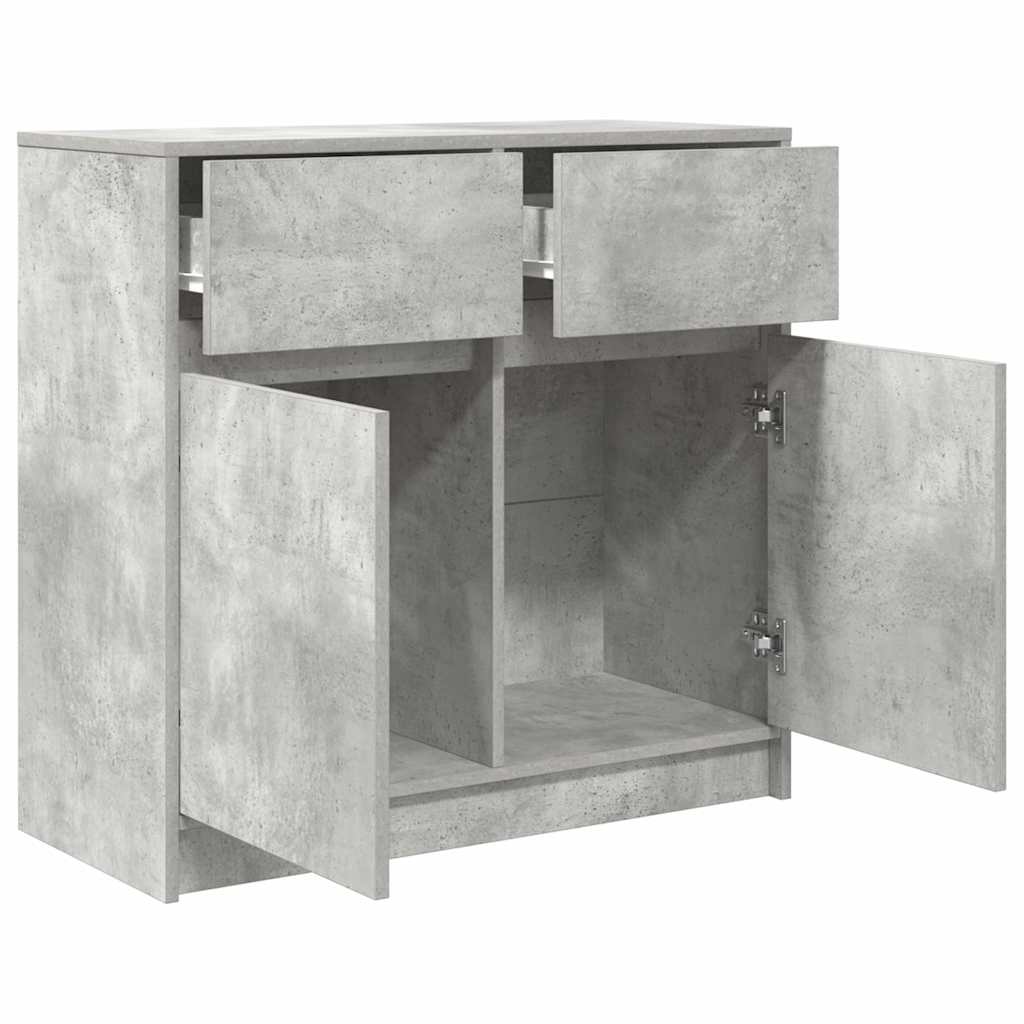 Komoda s ladicama beton siva 80x34x76 cm konstruirano drvo