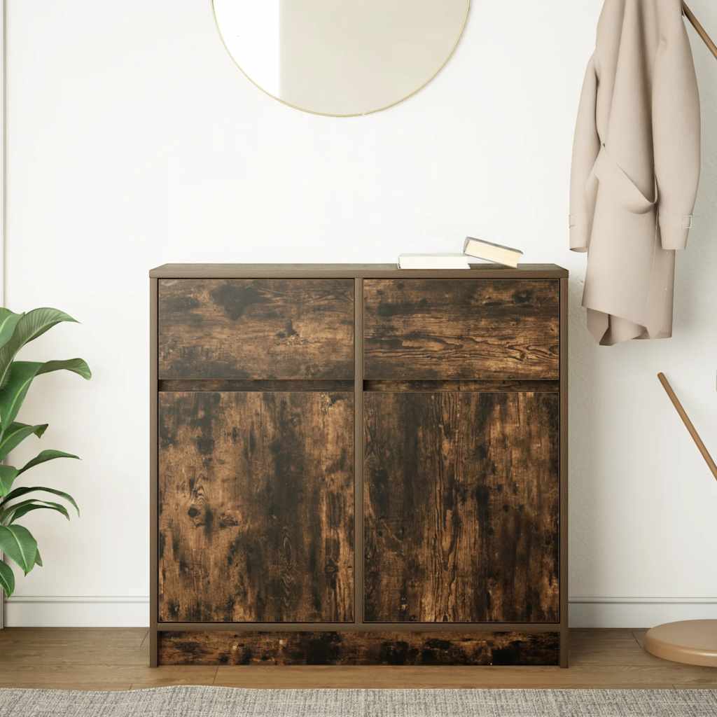 Komoda s ladicama dimljenog hrasta 80x34x76cm konstruirano drvo