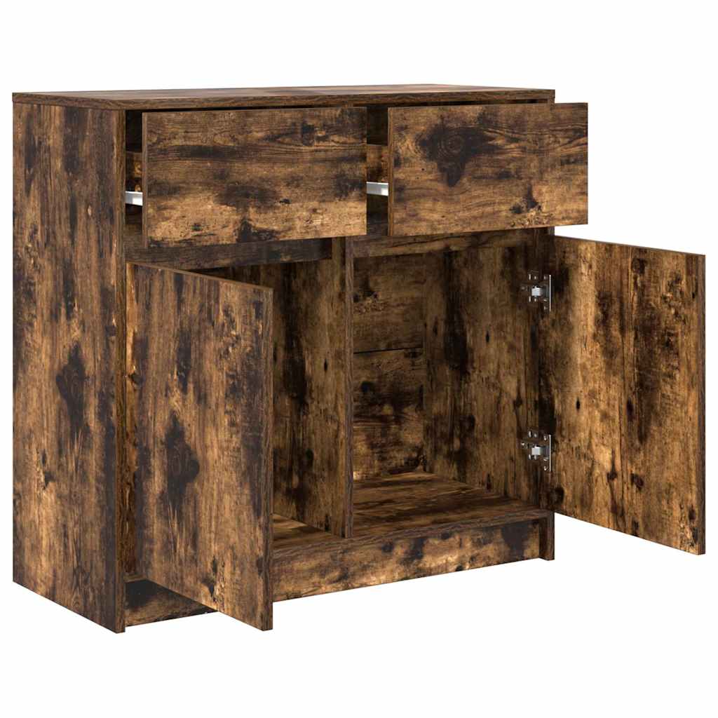 Komoda s ladicama dimljenog hrasta 80x34x76cm konstruirano drvo