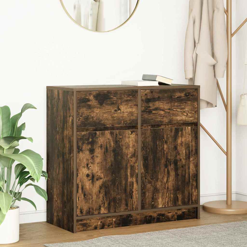 Komoda s ladicama dimljenog hrasta 80x34x76cm konstruirano drvo