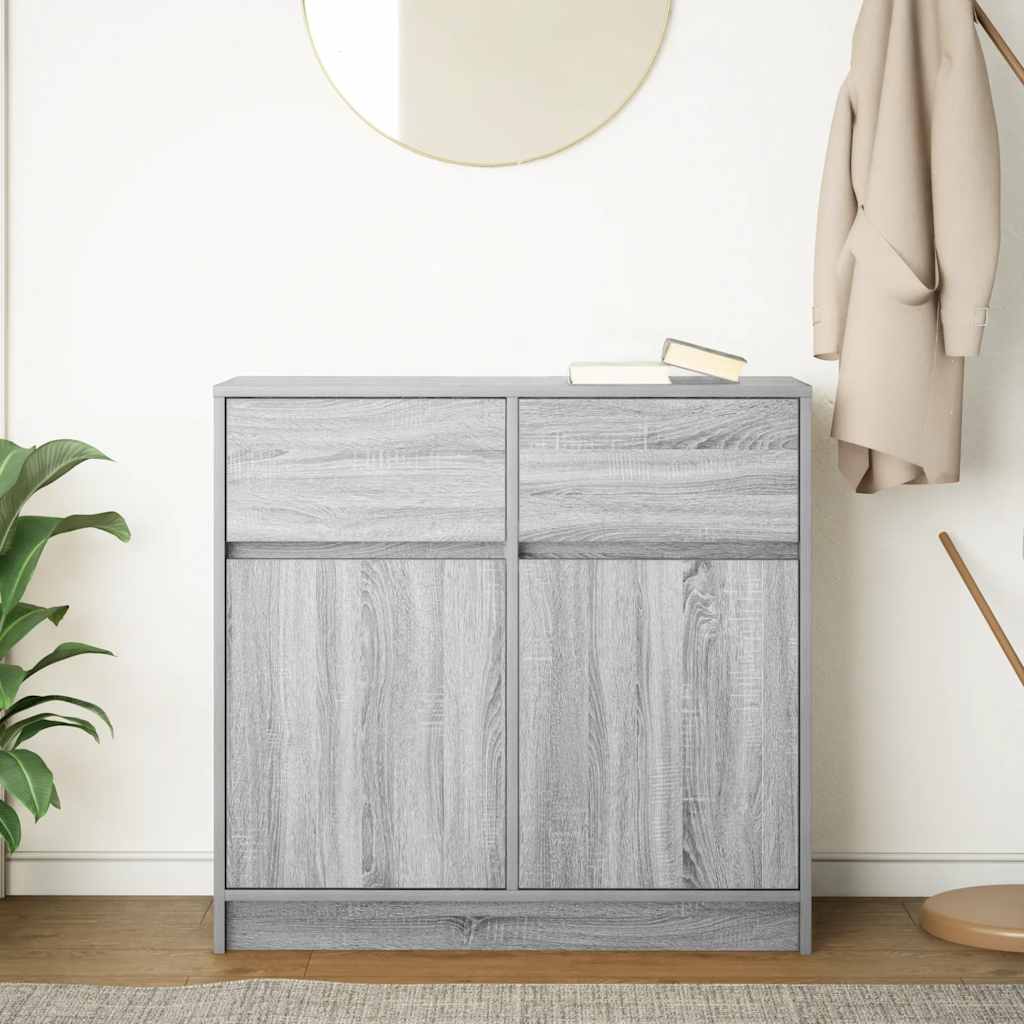 Komoda s ladicama siva sonoma 80x34x76 cm konstruirano drvo