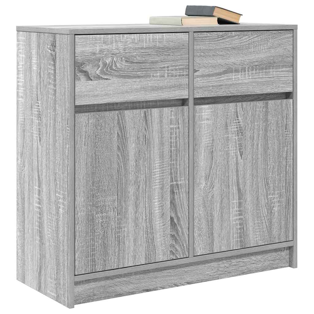 Komoda s ladicama siva sonoma 80x34x76 cm konstruirano drvo