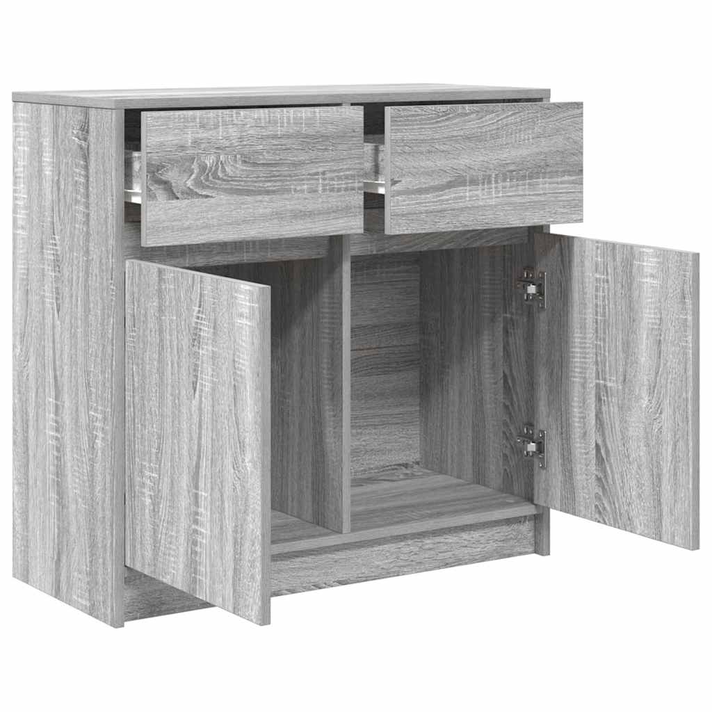 Komoda s ladicama siva sonoma 80x34x76 cm konstruirano drvo