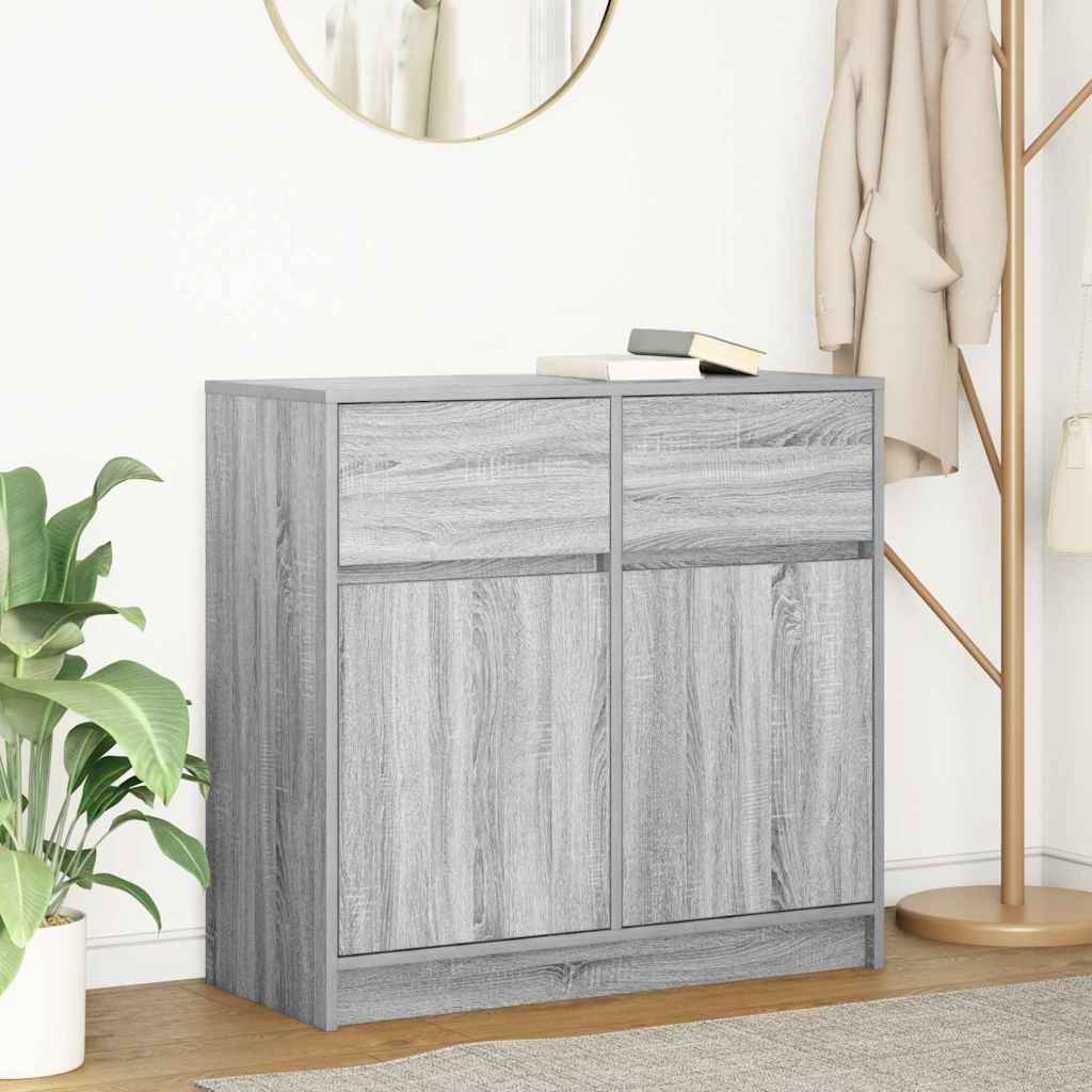 Komoda s ladicama siva sonoma 80x34x76 cm konstruirano drvo