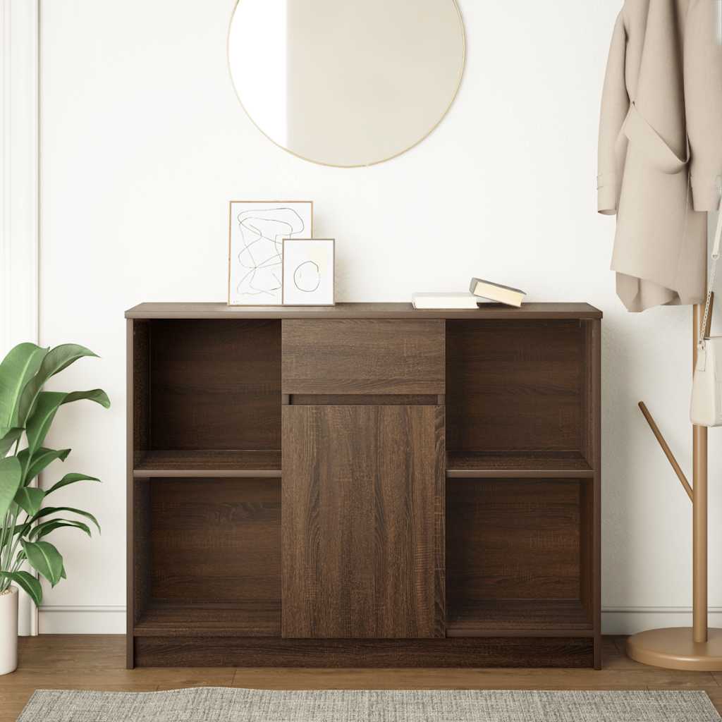 Komoda s ladicama smeđeg hrasta 101x35x76 cm konstruirano drvo