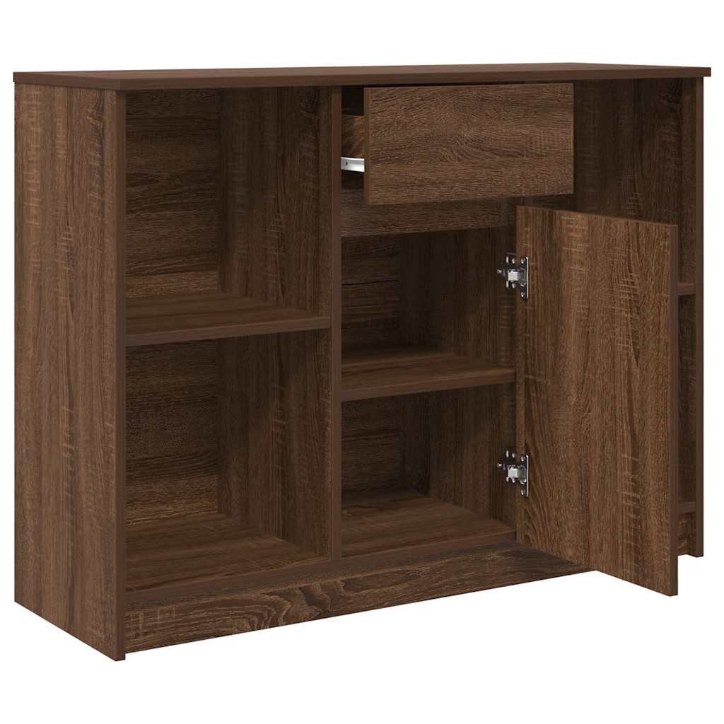 Komoda s ladicama smeđeg hrasta 101x35x76 cm konstruirano drvo