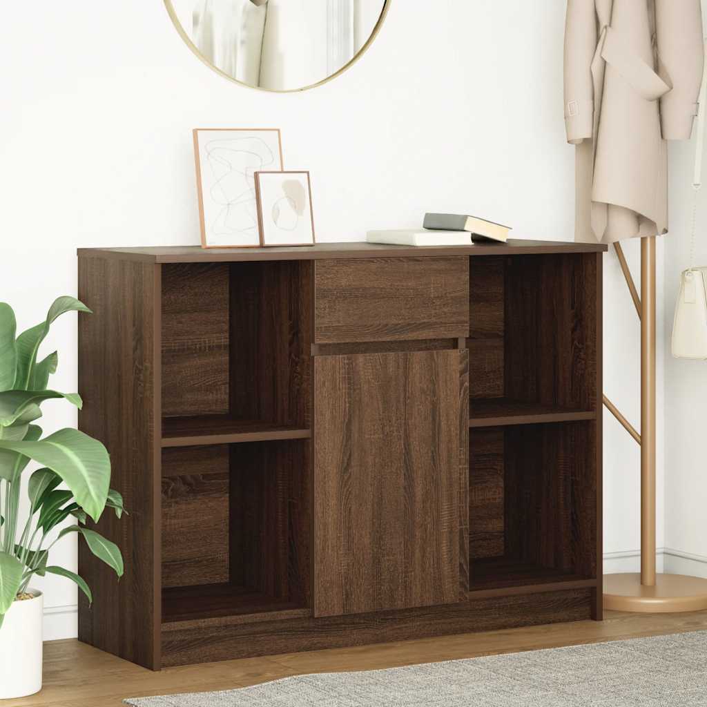 Komoda s ladicama smeđeg hrasta 101x35x76 cm konstruirano drvo