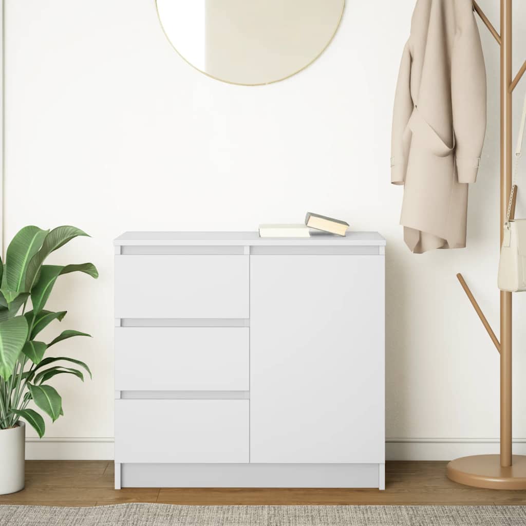 Komoda s ladicama bijela 71x35x84 cm konstruirano drvo