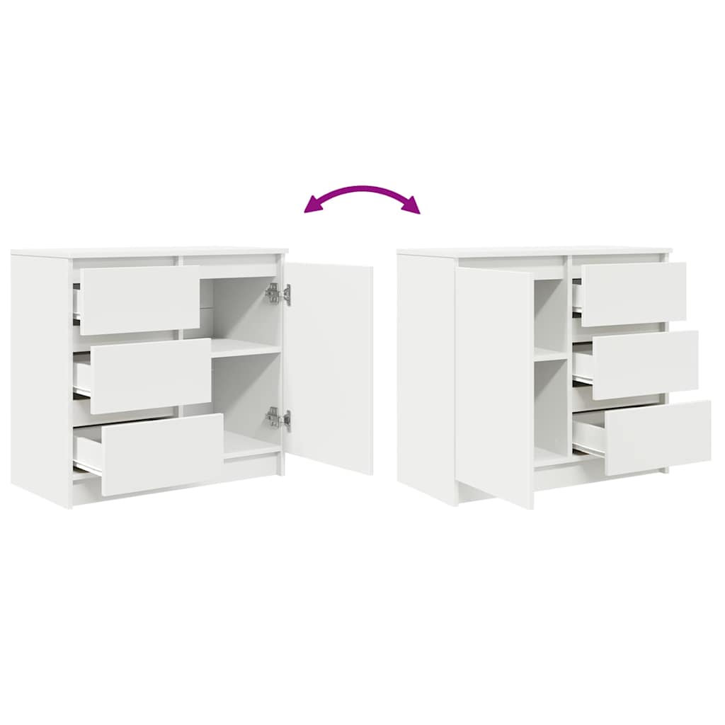 Komoda s ladicama bijela 71x35x84 cm konstruirano drvo