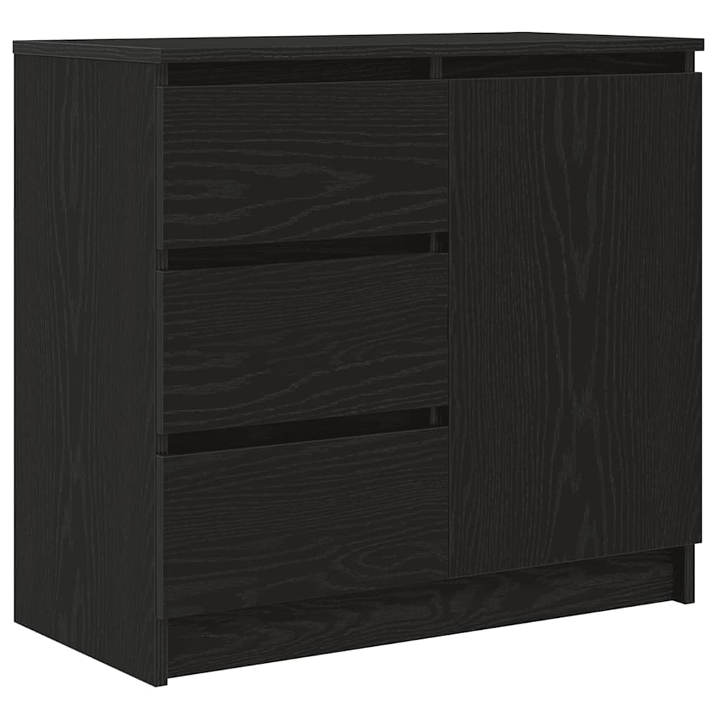 Komoda s ladicama crni hrast 71x35x65 cm konstruirano drvo