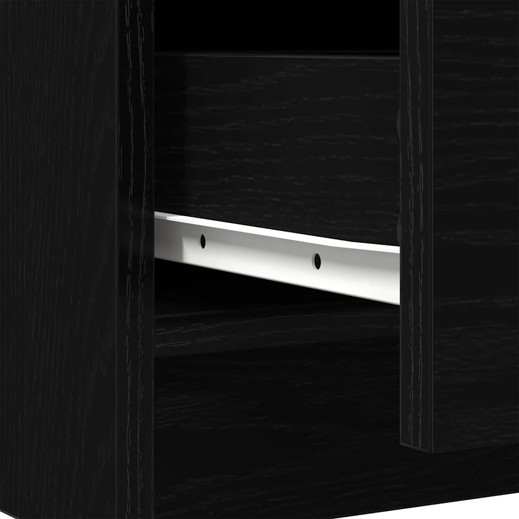 Komoda s ladicama crni hrast 71x35x65 cm konstruirano drvo