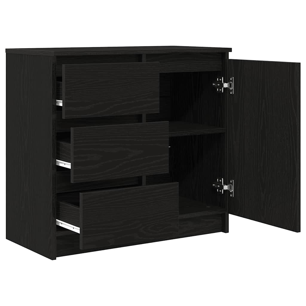 Komoda s ladicama crni hrast 71x35x65 cm konstruirano drvo