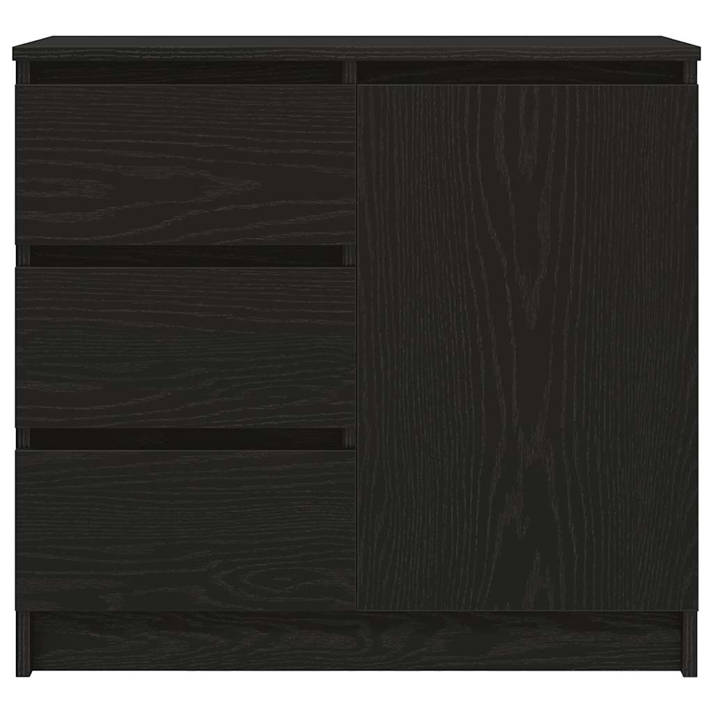 Komoda s ladicama crni hrast 71x35x65 cm konstruirano drvo