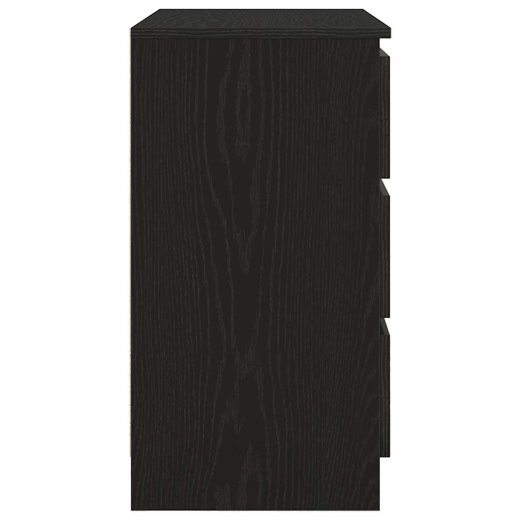 Komoda s ladicama crni hrast 71x35x65 cm konstruirano drvo