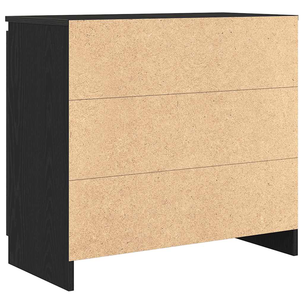 Komoda s ladicama crni hrast 71x35x65 cm konstruirano drvo