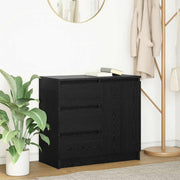 Komoda s ladicama crni hrast 71x35x65 cm konstruirano drvo