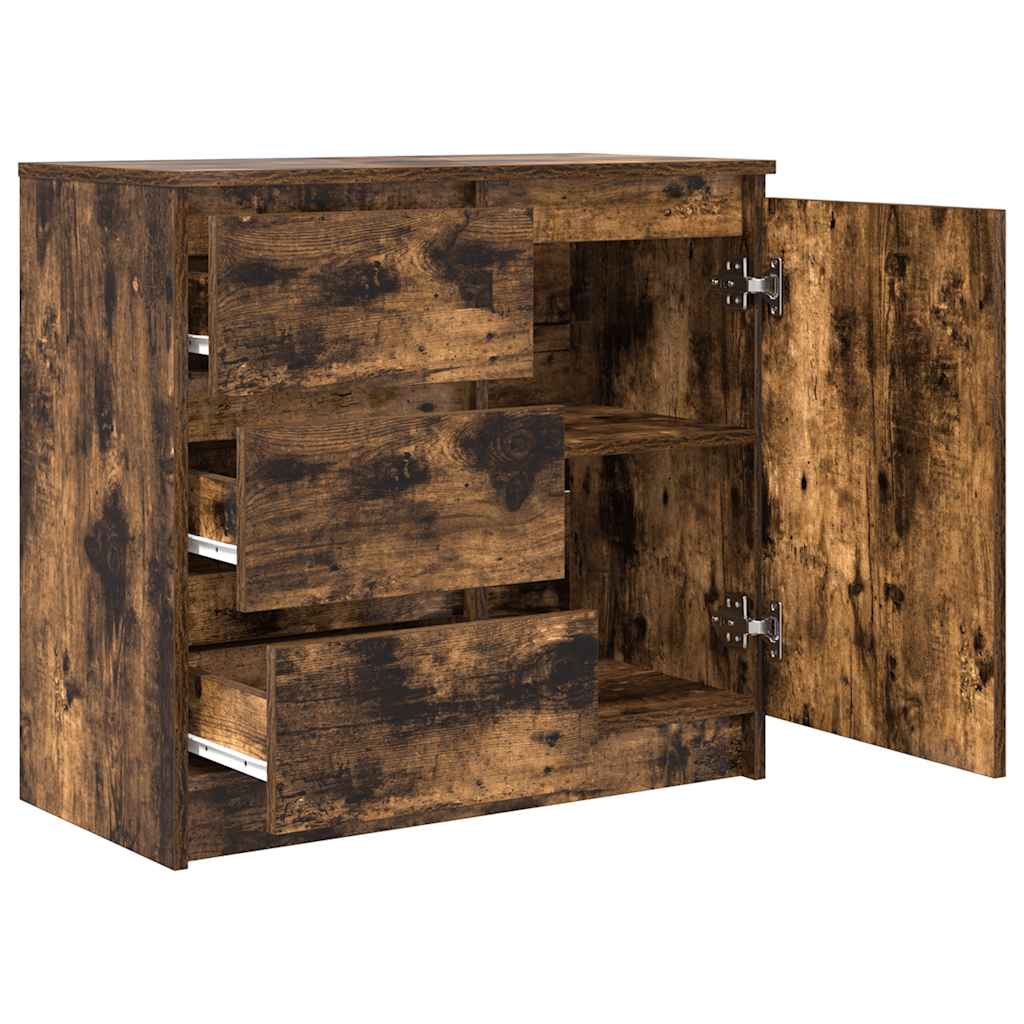 Komoda s ladicama dimljenog hrasta 71x35x65cm konstruirano drvo