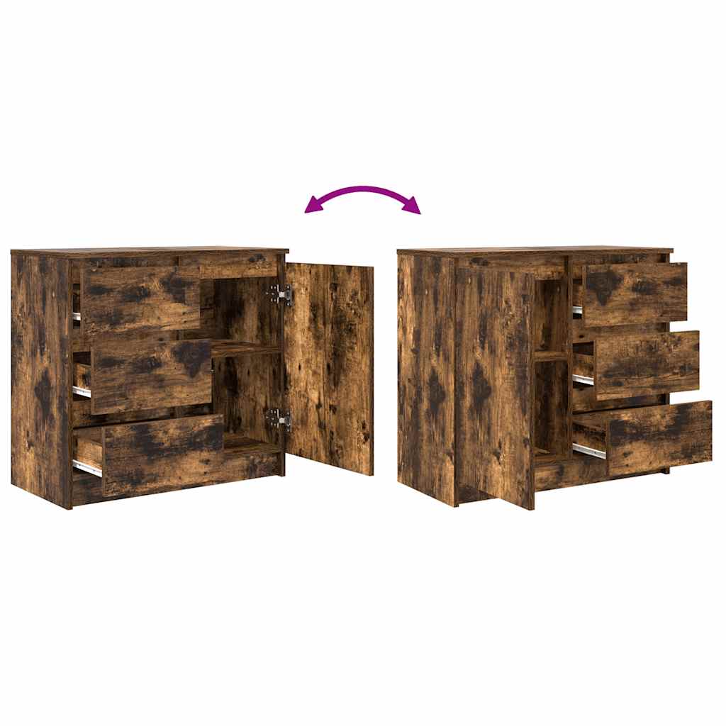 Komoda s ladicama dimljenog hrasta 71x35x65cm konstruirano drvo