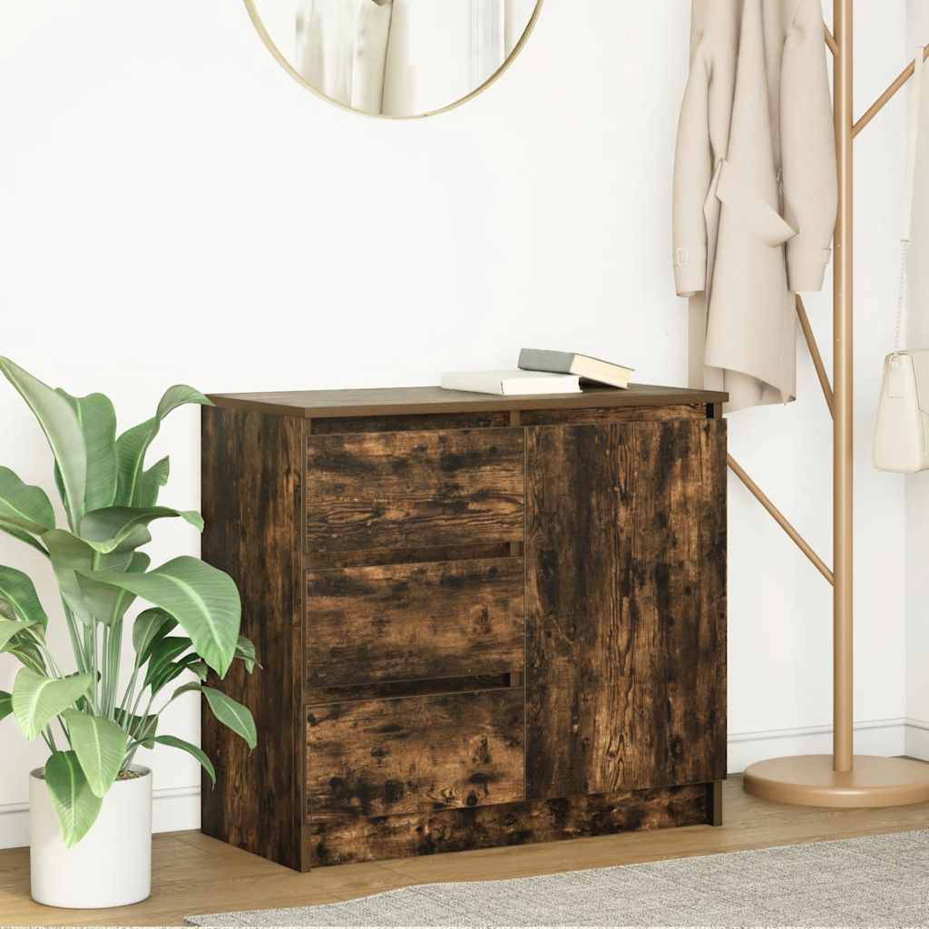 Komoda s ladicama dimljenog hrasta 71x35x65cm konstruirano drvo