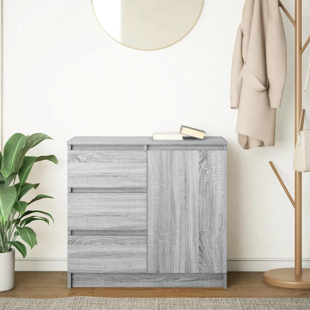 Komoda s ladicom siva sonoma 71x35x65 cm konstruirano drvo