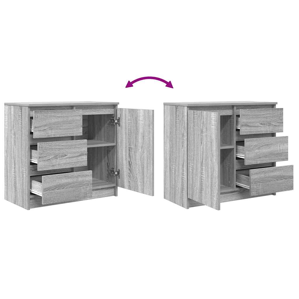 Komoda s ladicom siva sonoma 71x35x65 cm konstruirano drvo