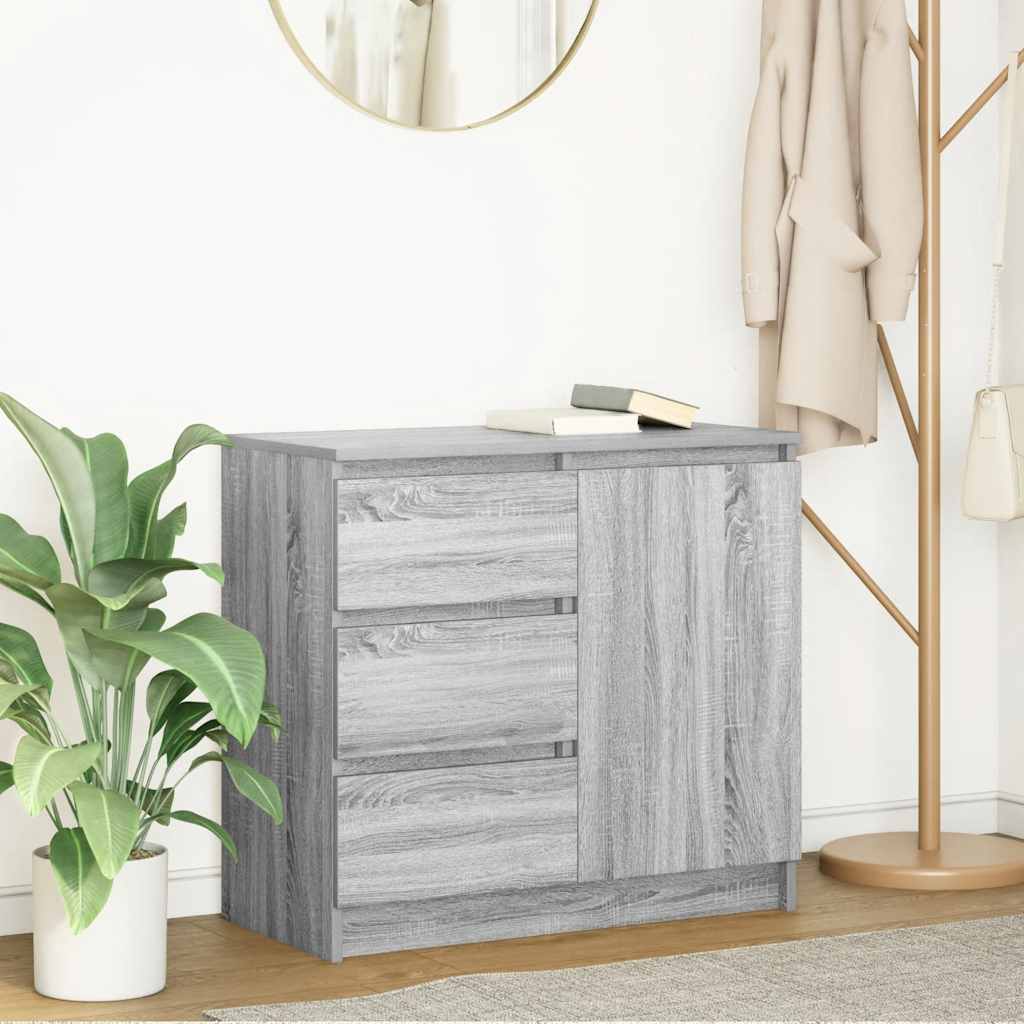 Komoda s ladicom siva sonoma 71x35x65 cm konstruirano drvo