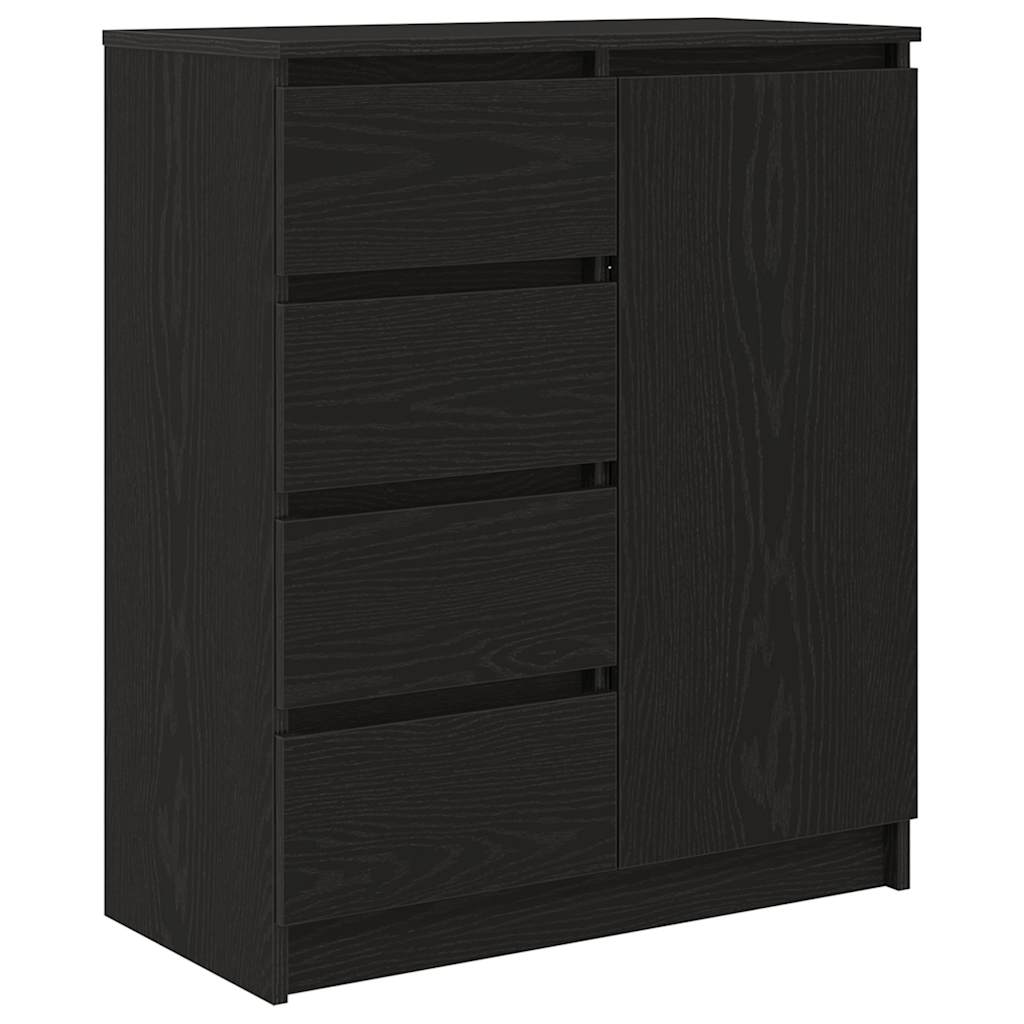 Komoda s ladicama crni hrast 71x35x84 cm konstruirano drvo