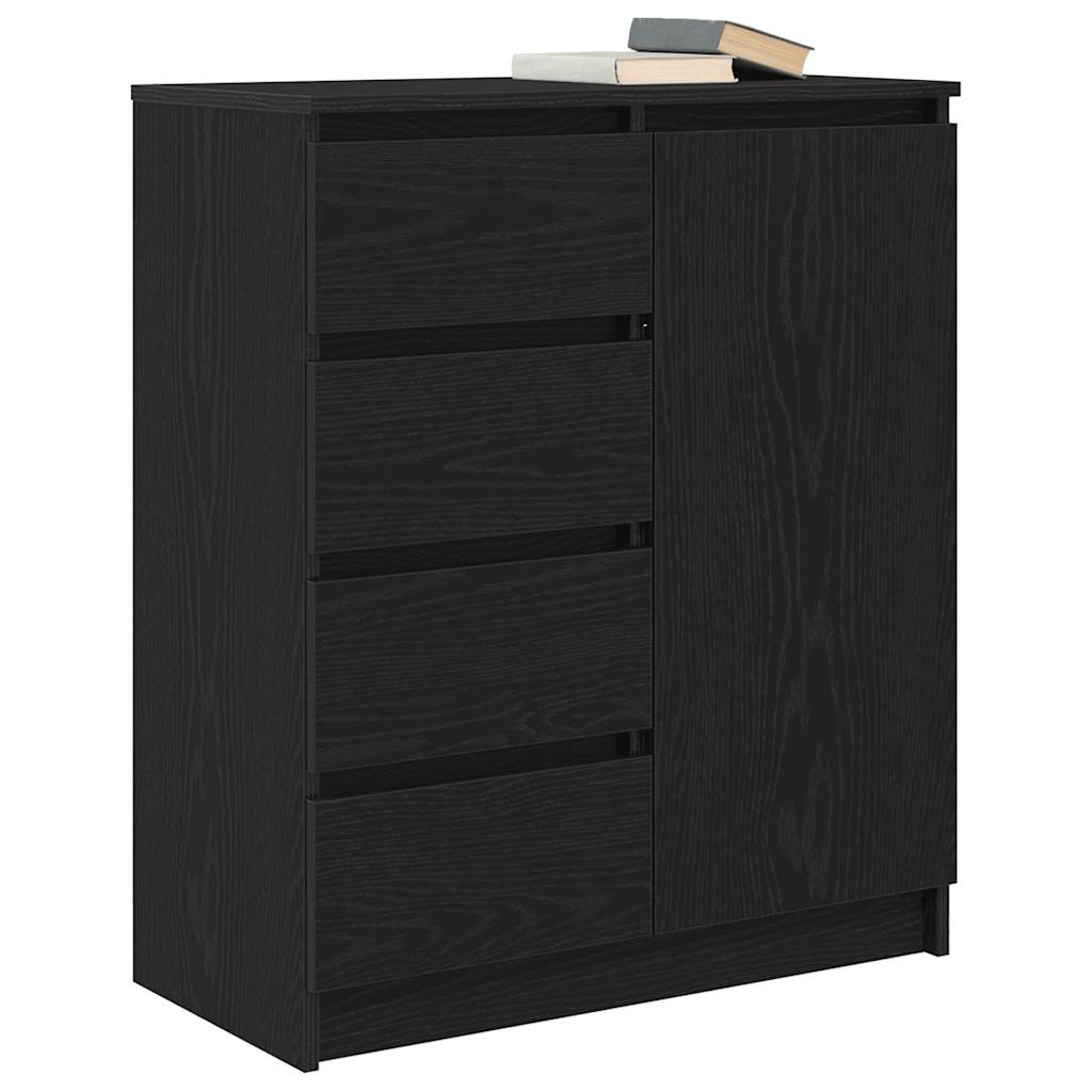 Komoda s ladicama crni hrast 71x35x84 cm konstruirano drvo