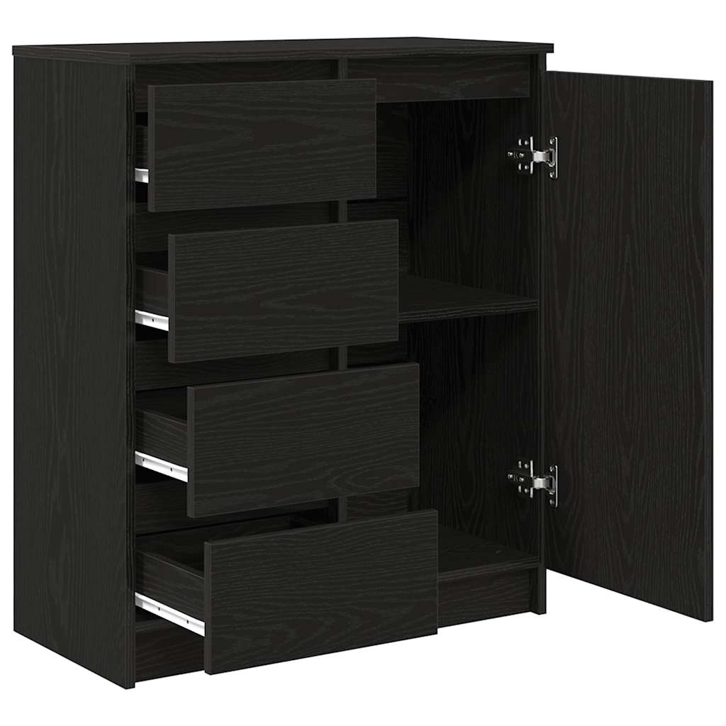 Komoda s ladicama crni hrast 71x35x84 cm konstruirano drvo
