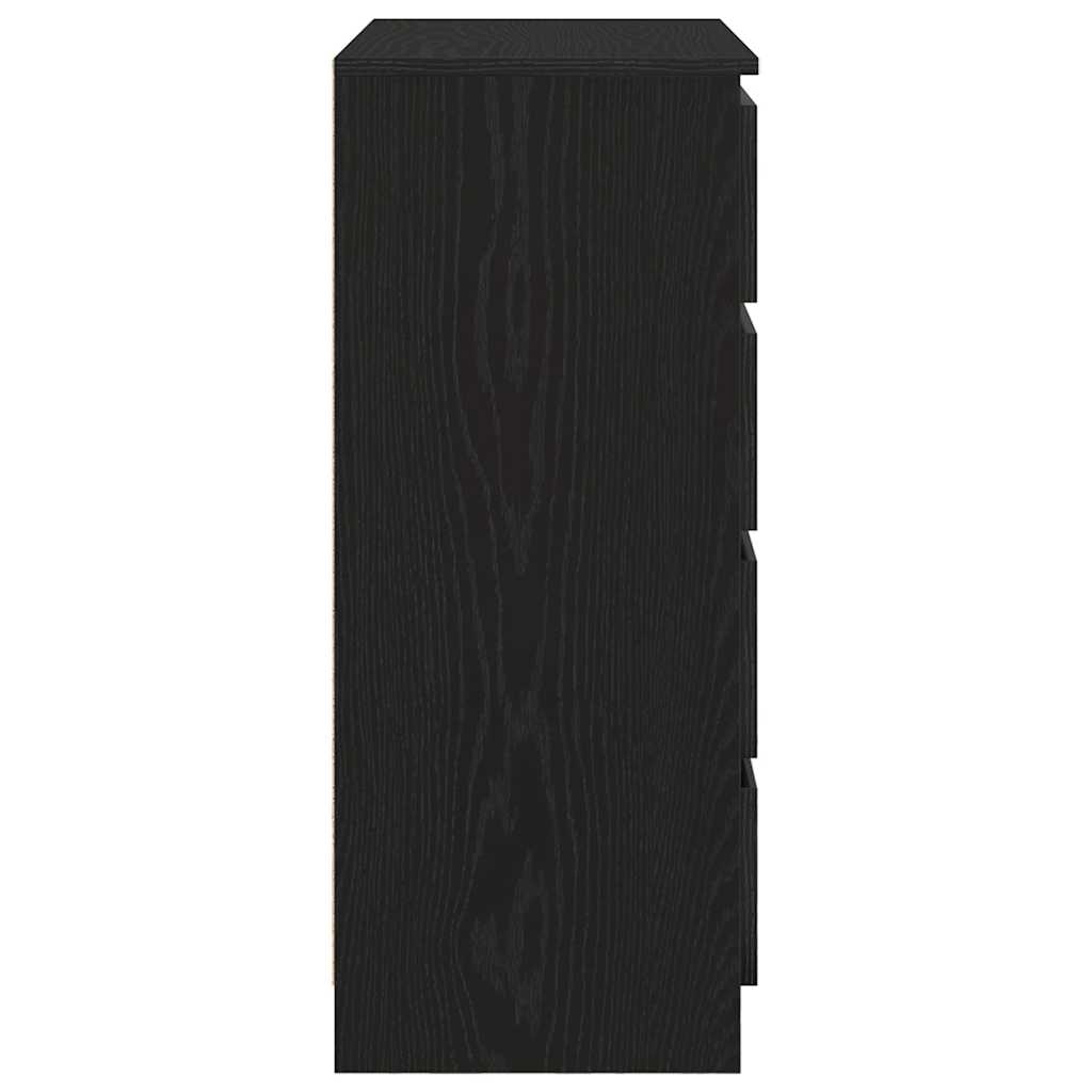 Komoda s ladicama crni hrast 71x35x84 cm konstruirano drvo