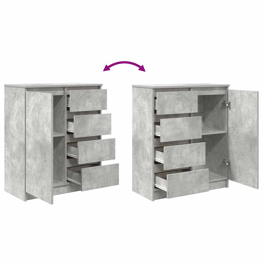 Komoda s ladicama beton siva 71x35x84 cm konstruirano drvo