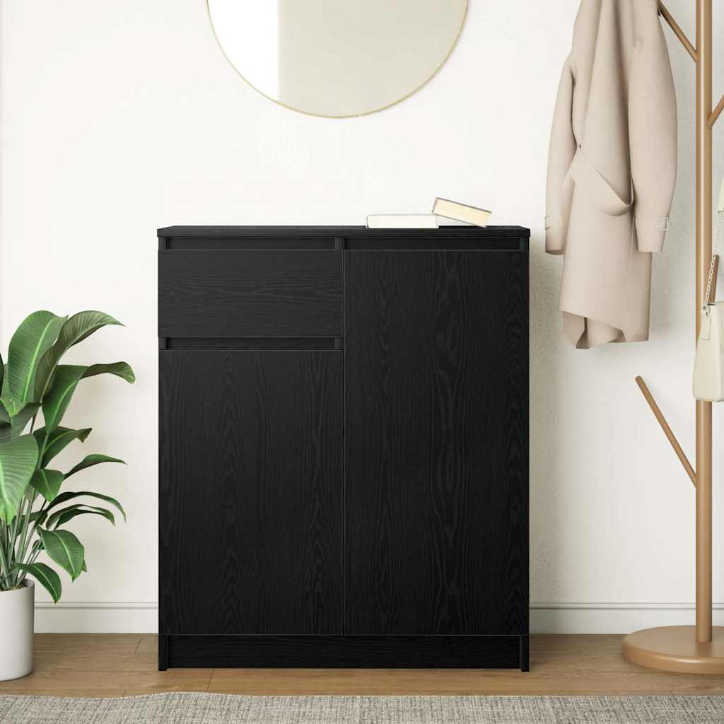 Komoda s ladicama crni hrast 71x35x84 cm konstruirano drvo
