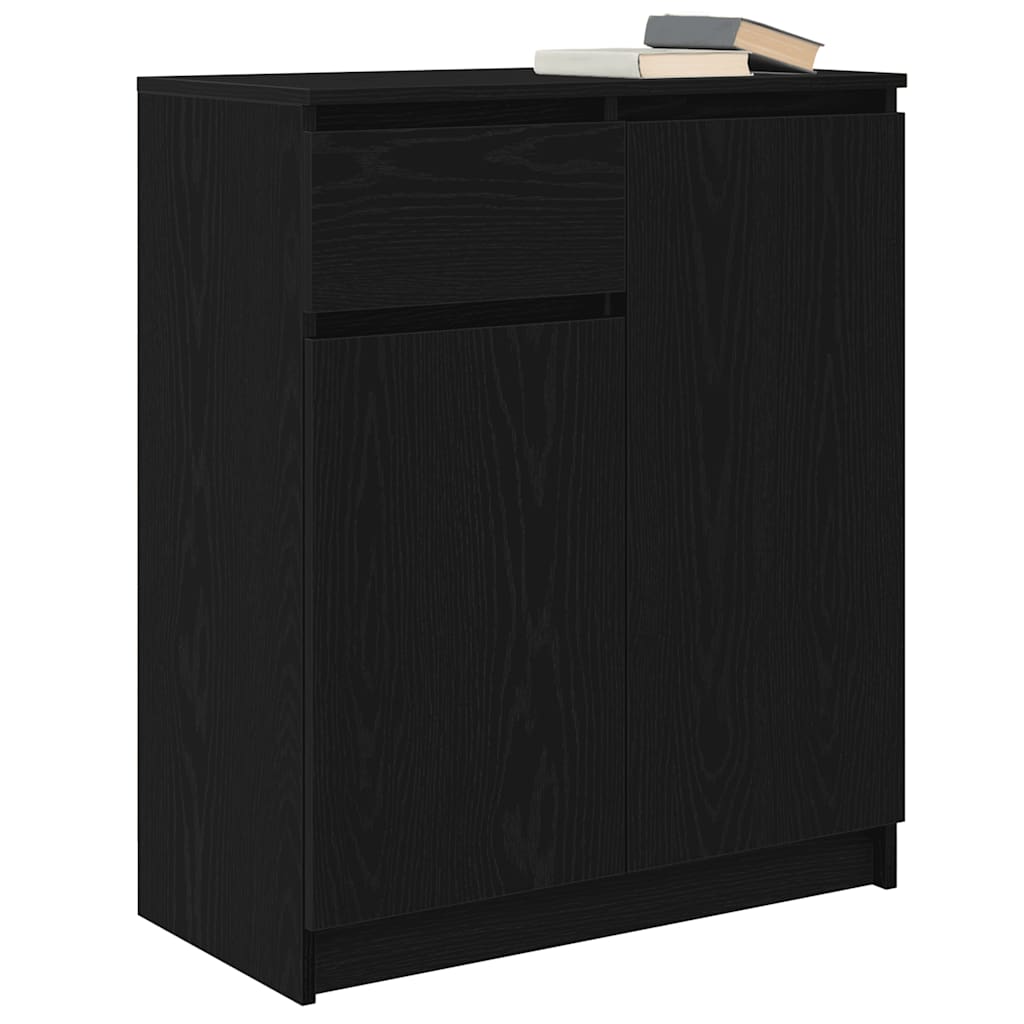 Komoda s ladicama crni hrast 71x35x84 cm konstruirano drvo